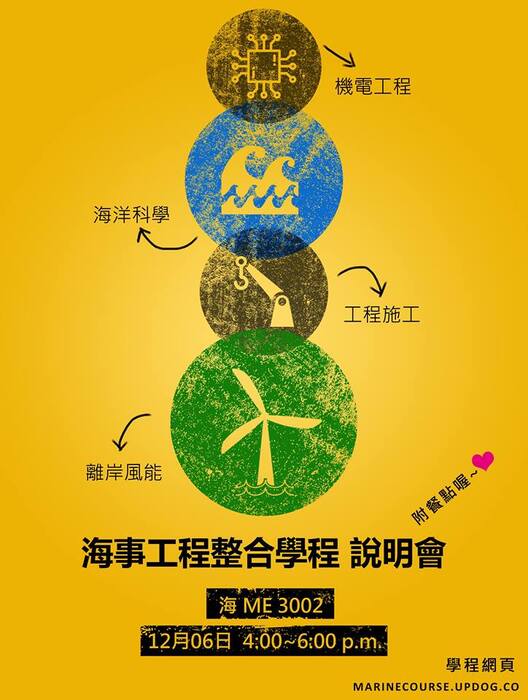 海工系12/6(三)海事工程整合性學程說明會，歡迎參加圖片